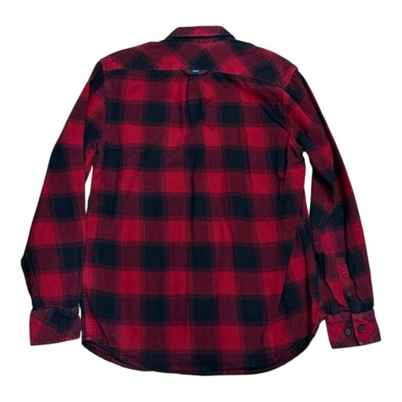 Kolby Shirt Mens Small Red Black Plaid Flannel Long Sleeve Button Front Pocket - Picture 10 of 10